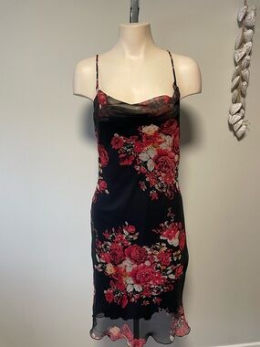 90s Y2K Vintage Floral Dress Whimsigoth Gothic Romance Romantic Grunge Fairy